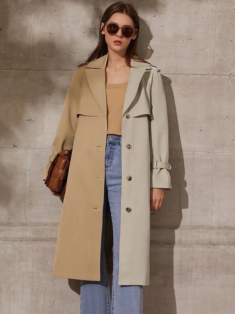 two-tone trench coat