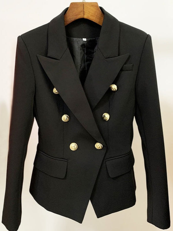 black double-breasted blazer