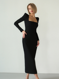 black maxi longsleeve dress