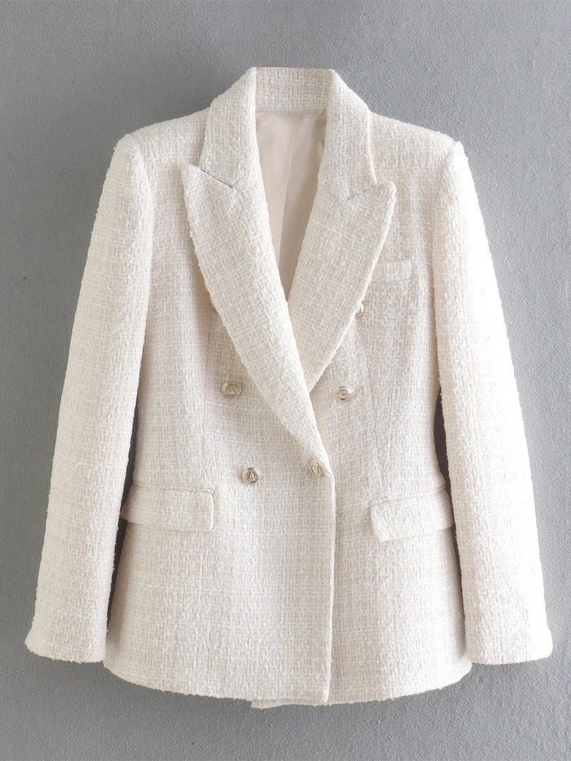 White hotsell tweed blazer