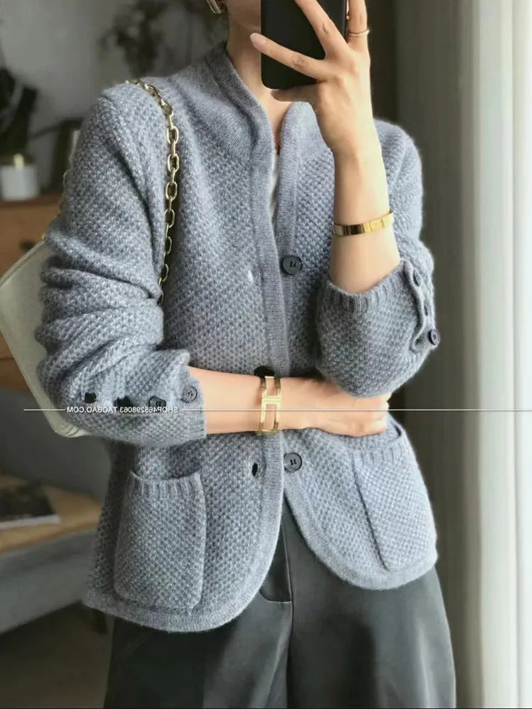 grey cashmere cardigan