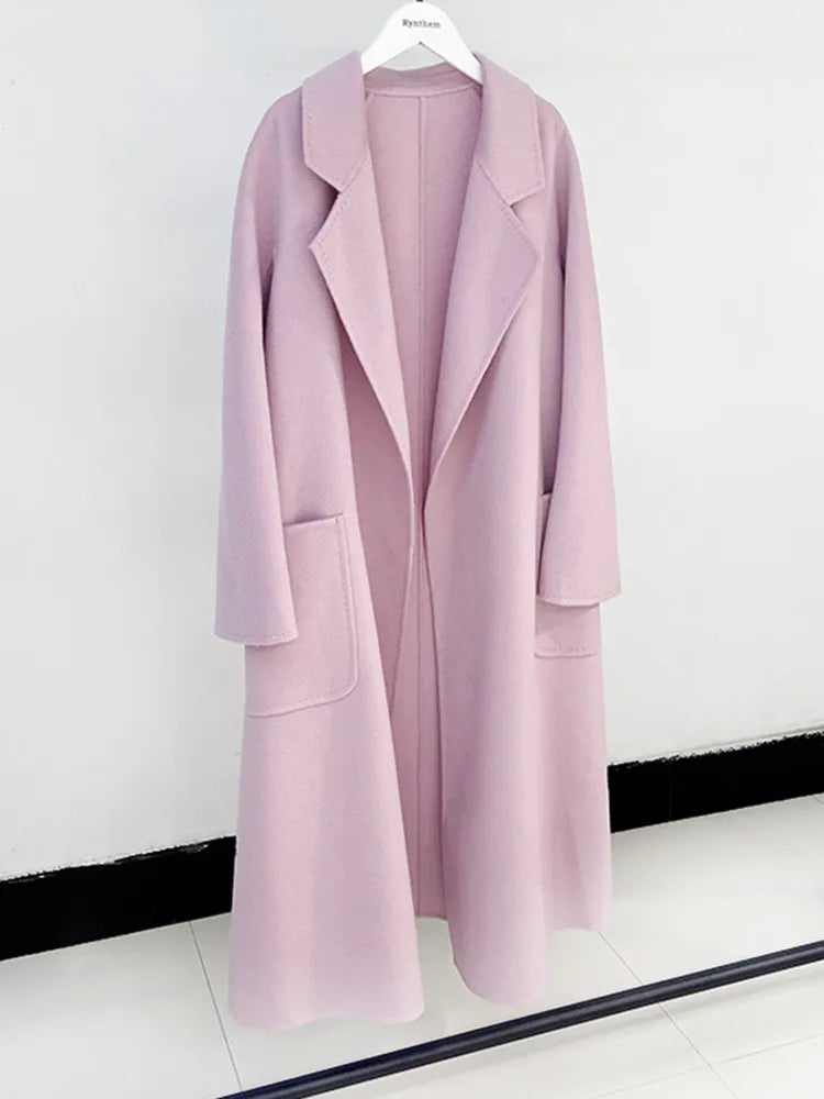 pink wool coat