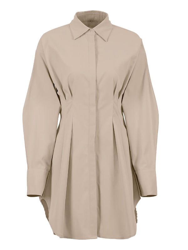 beige shirt dress