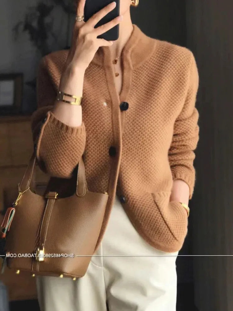 caramel cashmere cardigan