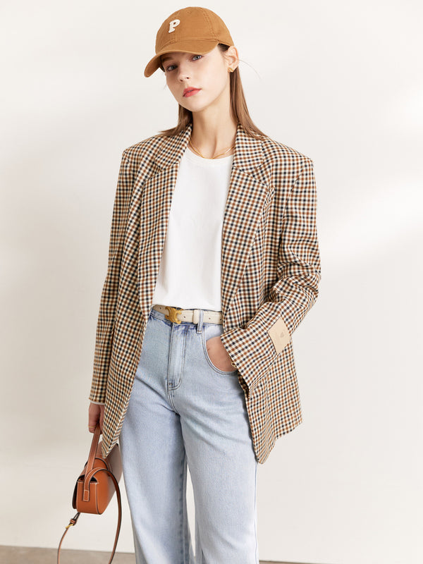 checked pattern blazer