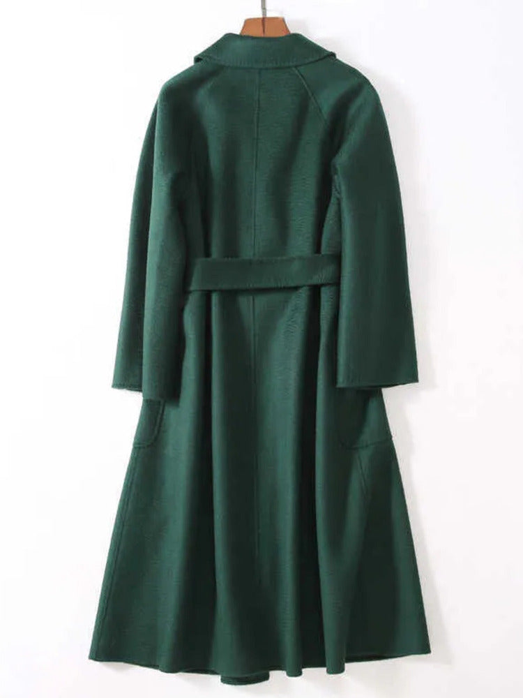 green wool coat