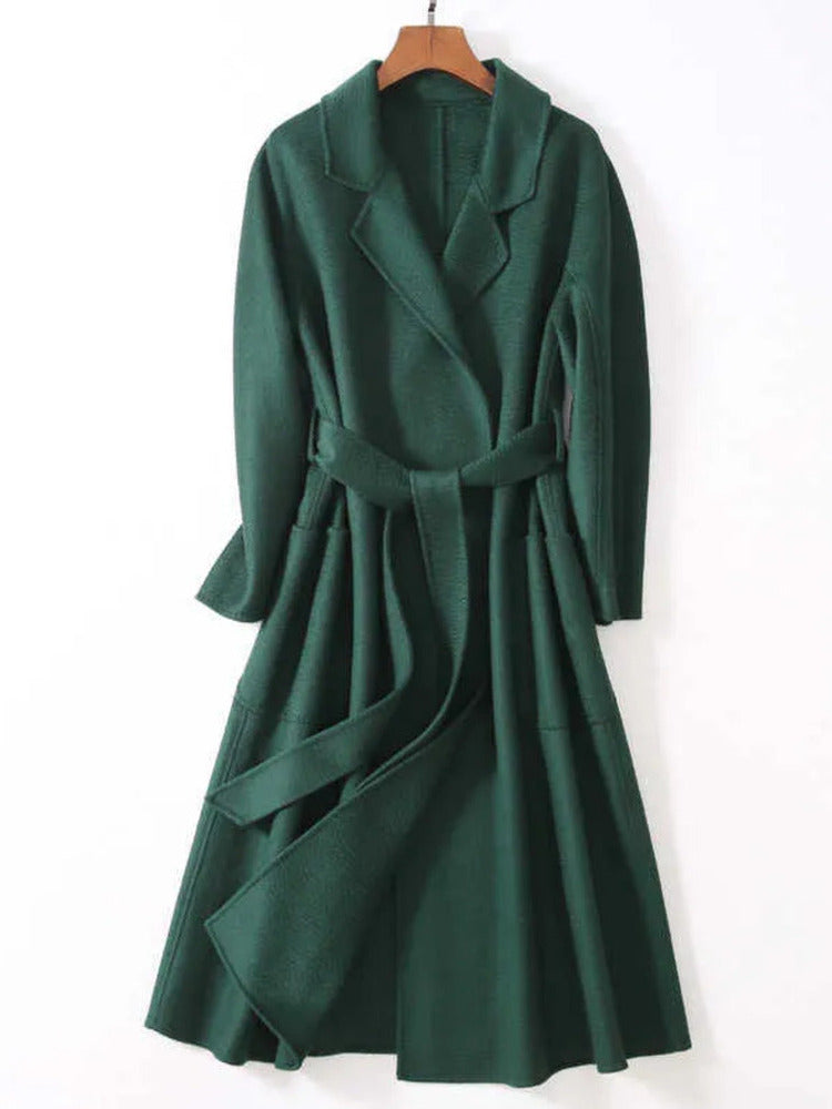 green wool coat