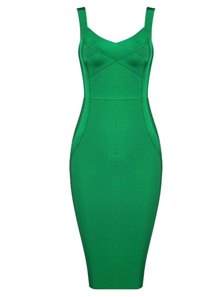 green bandage dress