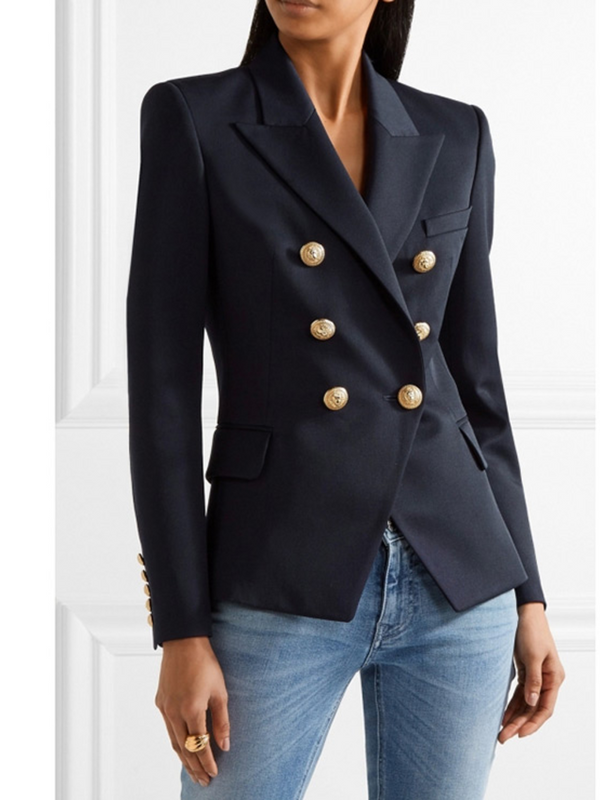 blu navy double-breasted blazer